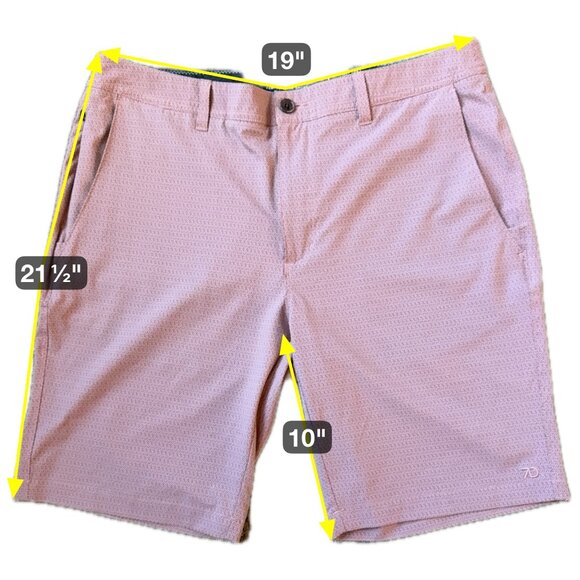 7Diamonds Stadium Performance Shorts Men's 36 Brick Red Stretch Golfcore Casual - Picture 9 of 9